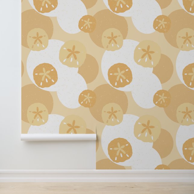 Papier Peint Relaxant Sand Dollar Beach House Motif (Application)