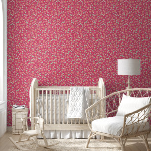 Papier Peint Ressort floral rose