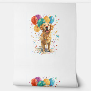 Papier Peint Retriever clown - Chien de cirque avec ballons