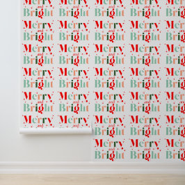 Papier Peint Retro Merry and Bright Christmas
