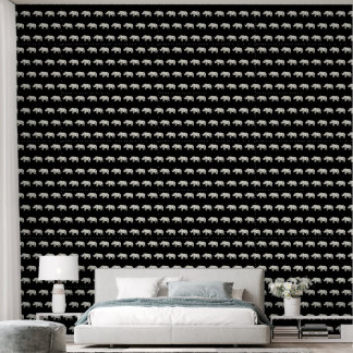 Papier Peint Rhinocéros sur fond noir