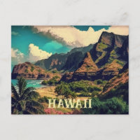 Papier peint Rivage Tropical Hawaï Carte postale 