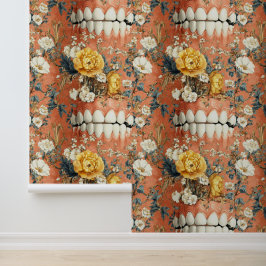 Papier Peint Rococo Art Dents Fleur Sourire Clinique dentaire D