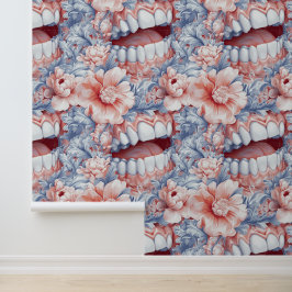 Papier Peint Rococo Art Dents Fleur Sourire Clinique dentaire D
