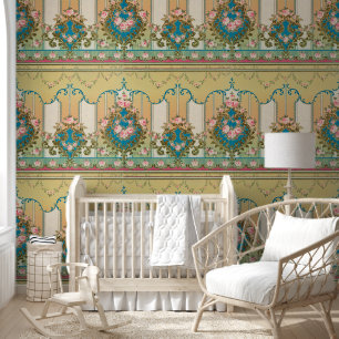 Papier Peint Rococo Versailles Frieze Motifs floraux baroques