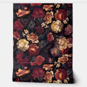 Papier Peint Romantisme nocturne : Maximalisme Moody Florals