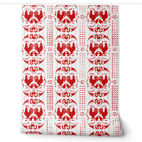 Rooster rustique et Motif de grange Rouge Blanc
