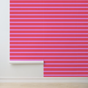 Papier Peint Rose chaud gras - Motif horizontal magenta