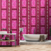 papier peint rose et blanc avec croix dessus