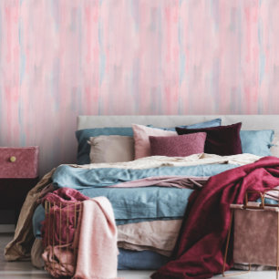 Papier Peint Rose et bleu poudré - Abstrait