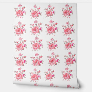 Papier peint rose floral