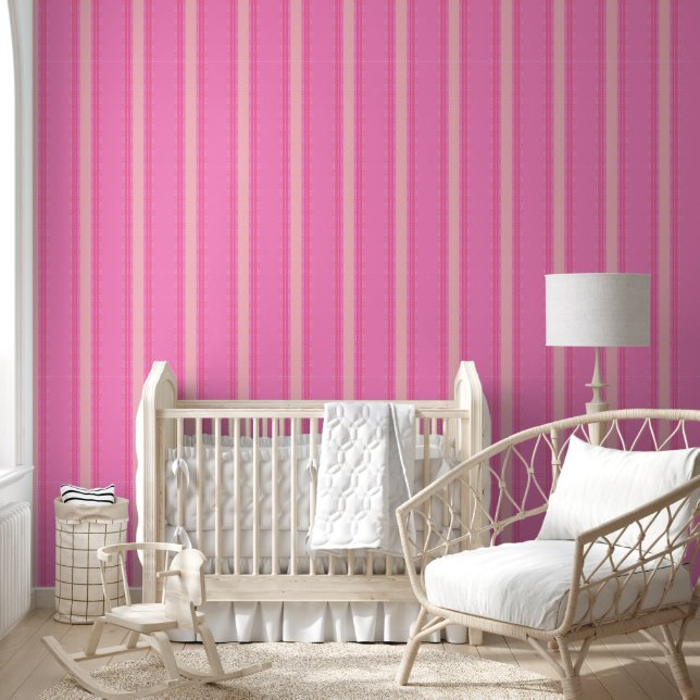 Papier Peint rose géométrique (Enfants)