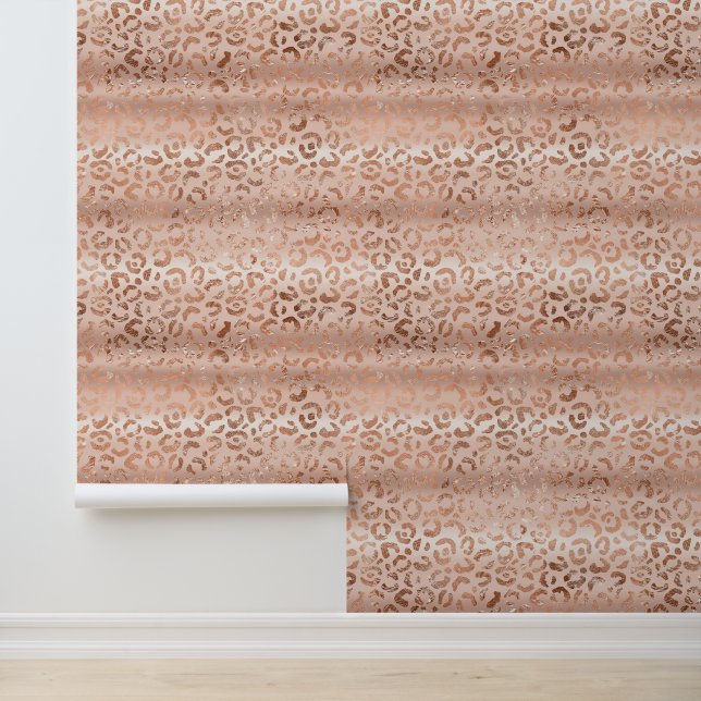 Papier Peint Rose Gold Leopard animal (Application)