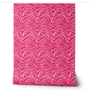 Papier Peint Rose sur zèbre rose rayé