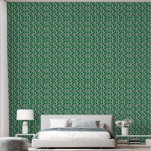 Papier Peint Rose vert (Chambre à coucher)