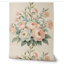Roses blanches et roses Vintages florales amovible
