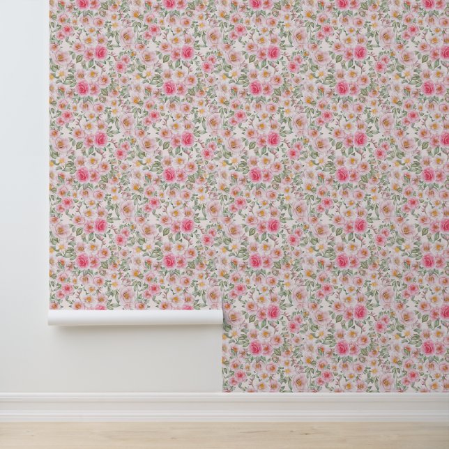 Papier Peint Roses de jardin délicieux (Application)