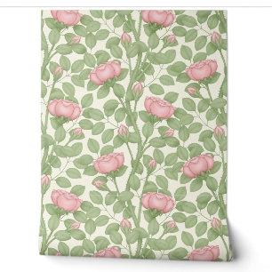 Papier Peint Roses roses sur crème