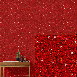 Papier Peint Rouge clair avec étoiles étincelantes
