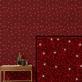 Papier Peint Rouge foncé avec étoiles étincelantes