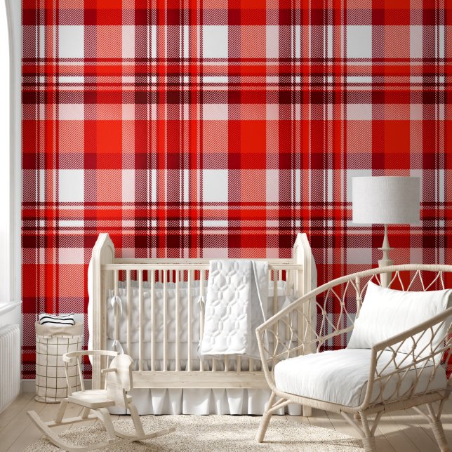 Papier peint rouge Plaid (Enfants)