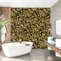Royal French Floral noir et or