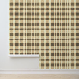 Papier Peint Rustique Beige Brown Tan Retro Texté Plaid