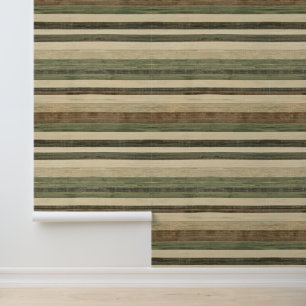 Papier Peint Rustique Brown Stripe Nature