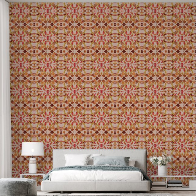 Papier Peint Rustique moderne Feuilles mélangés 2 (Chambre à coucher)