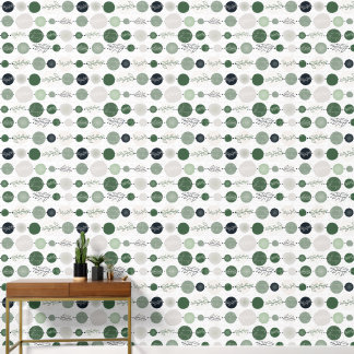 Papier Peint sable délicat et motif abstrait vert
