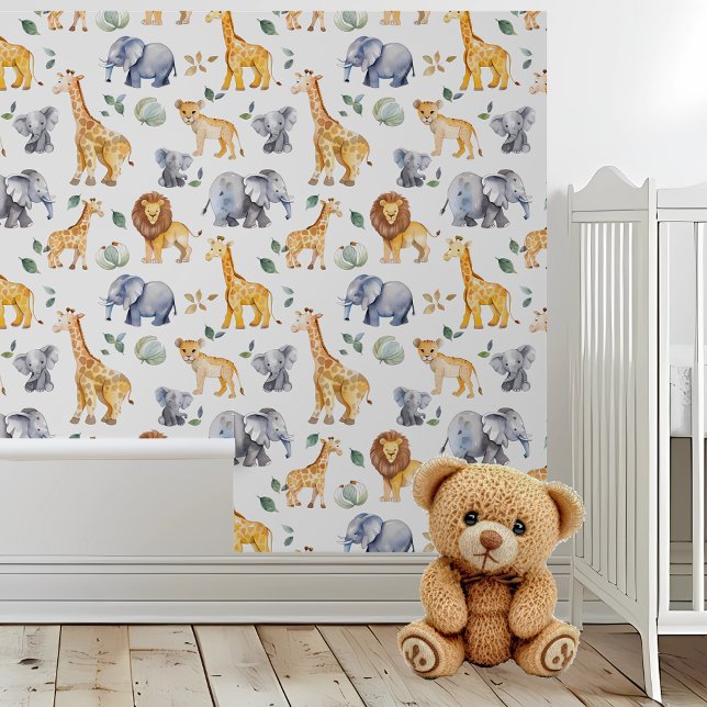 Papier Peint Safari Animaux Nursery Chambre pour enfants (Créateur téléchargé)