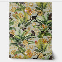 Sage Tropical Vintage Singe Floral Rainforest