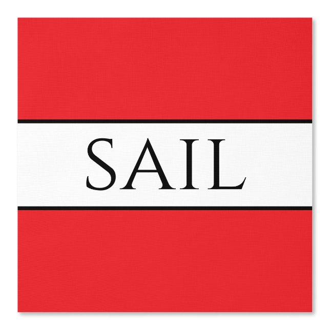 Papier Peint SAIL Fun Nautique Bright Red Black White Stripes (Recto)