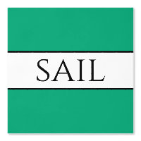 SAIL Nautique Noir Blanc Vert Bleu Bleu