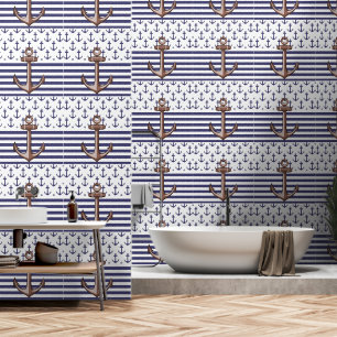 Papier Peint Salle de bain nautique