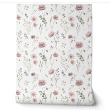 Sauge rose verte Fleur sauvage aquarelle