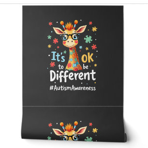 Papier Peint Sensibilisation à l'autisme Girafe Animal Mignon C