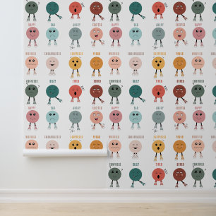 Papier Peint Sentiments Émotions Visages Graphique Décor de cla