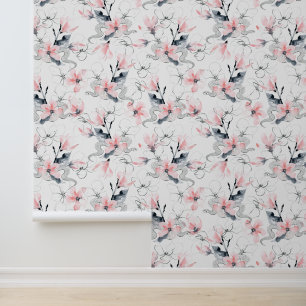 Papier Peint Serpents et fleurs motif