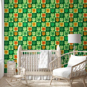 Papier Peint Shamrock vert St Patrick's Day Enfants Salle de so