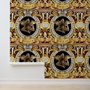 Papier Peint Sicilia (Trinacria) la Méduse Designer italienne