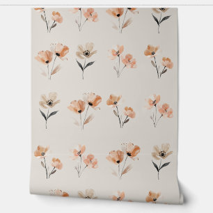 Papier Peint Simple Boho Populaire Fleur d'impression Beige