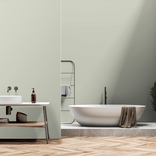 Papier Peint Simple sauge blanche sobre moderne élégant (Salle de bain)