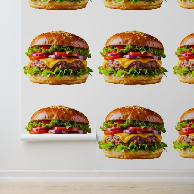 Papier Peint SlipperyJoe's mouthwatering cheeseburger crispy ba (Application)