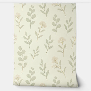 Papier peint Soft Botanical Nursery - Neutral Gree