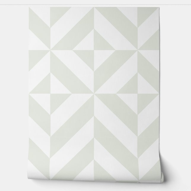 Papier Peint Soft Gray Geometric Art Deco (Déroulement)