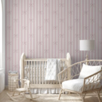 Papier peint Soft Pink Stripes and Bows