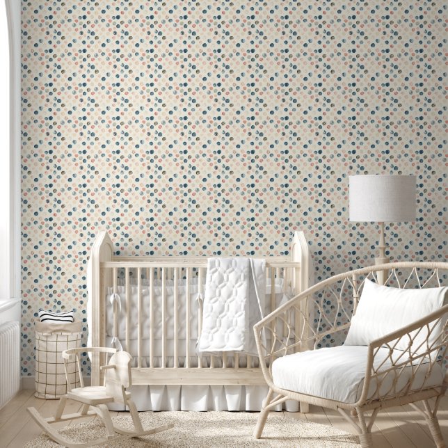 Papier Peint Soft Watercolor Polka Dots (Enfants)
