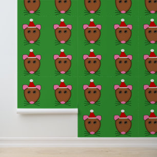 Papier Peint Souris de Noël Joyeuse à motif