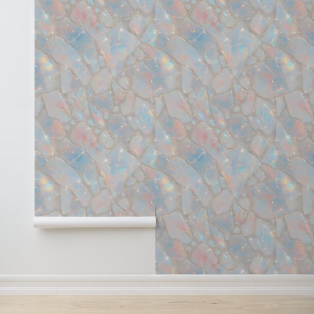Papier Peint Sparkly Opal Stone Texture Iridescent (Application)